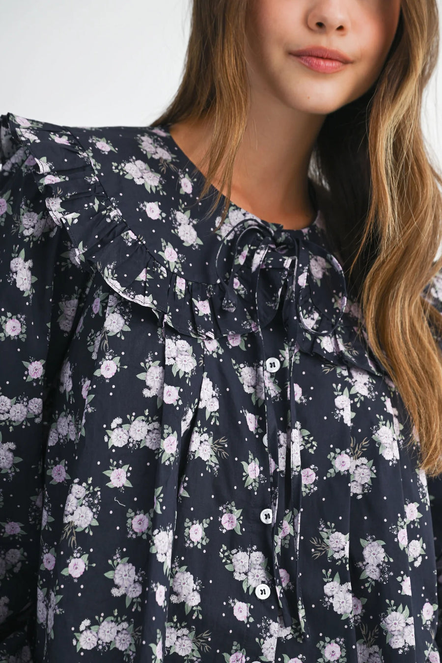 Inaya Peter Pan Shirt in Navy