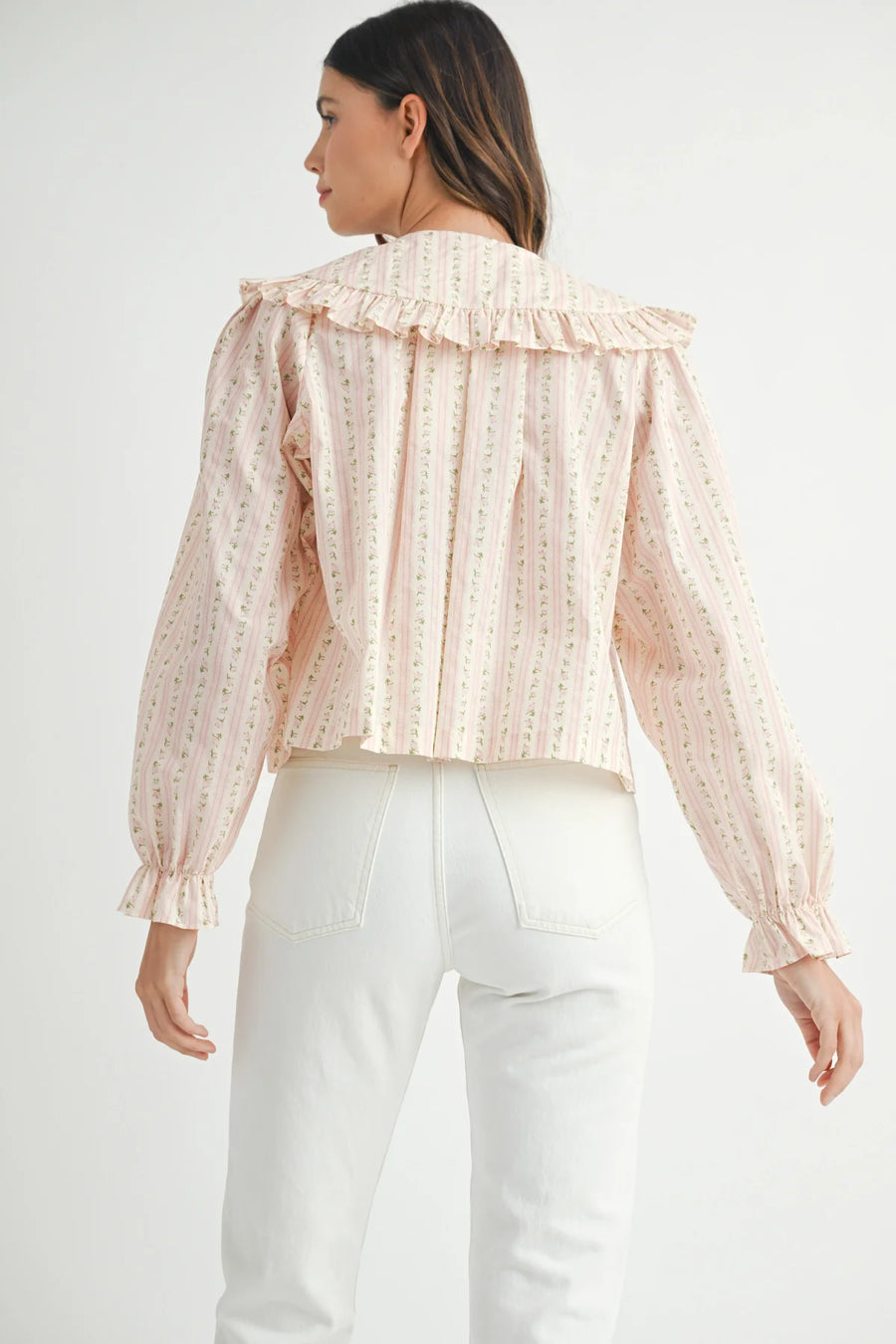Josie Peter Pan Shirt in Peach