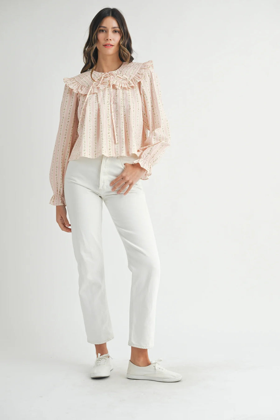 Josie Peter Pan Shirt in Peach