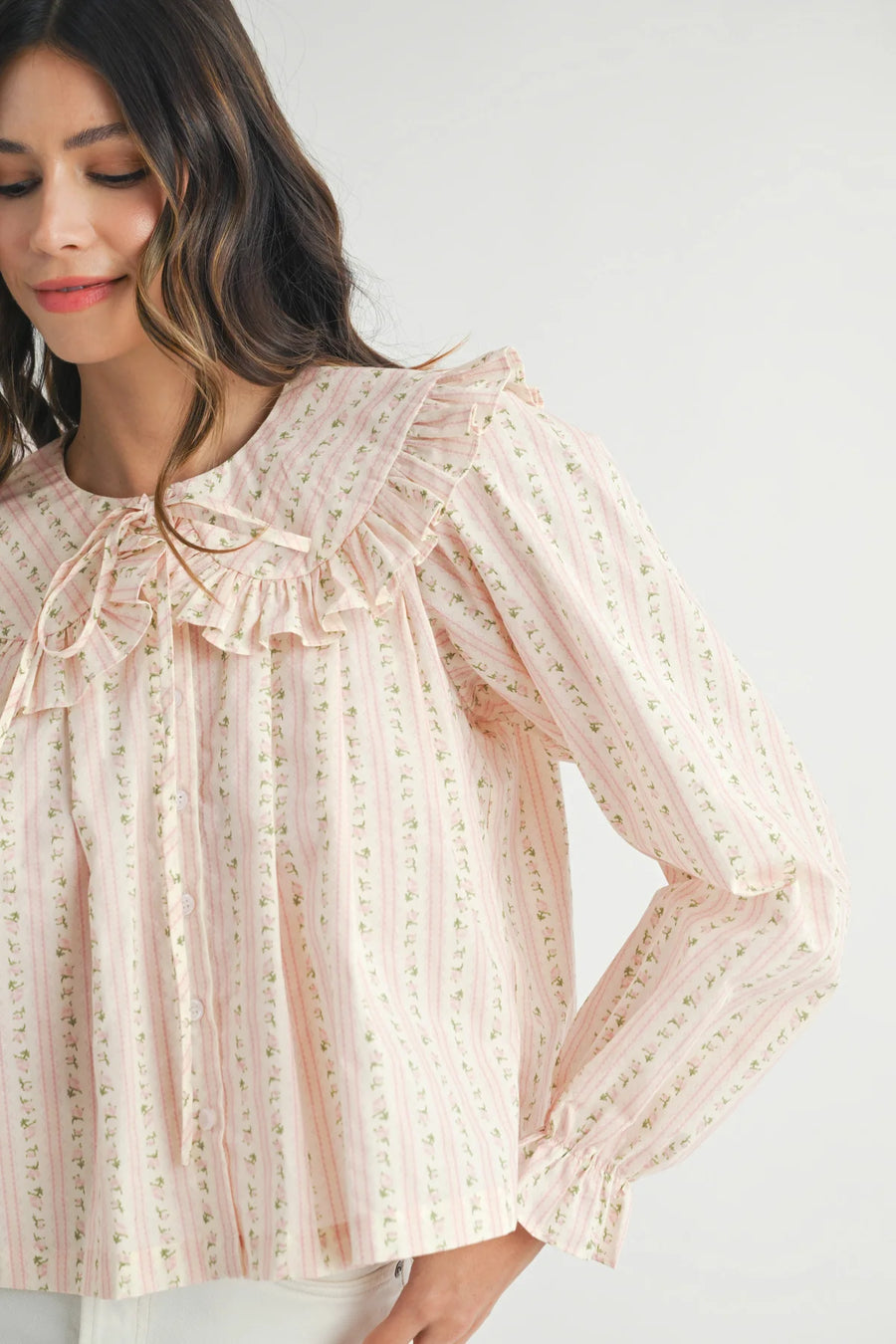 Josie Peter Pan Shirt in Peach
