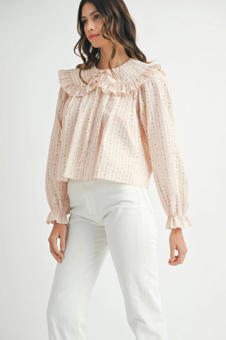 Josie Peter Pan Shirt in Peach