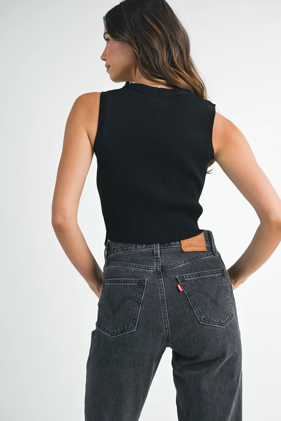 Button Front Knit Vest