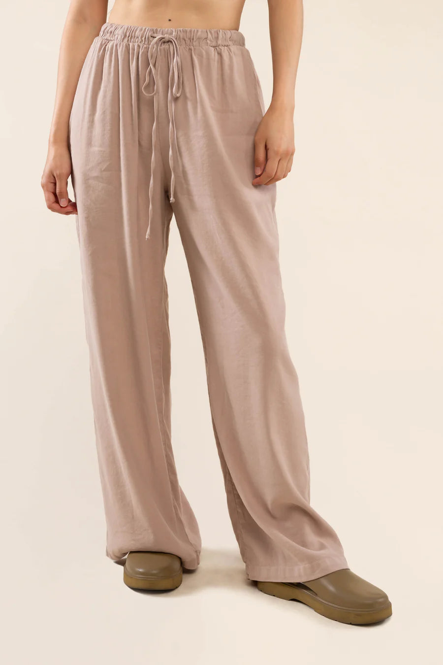 Meridian Tencel Pant in Mushroom dress No Less Than 