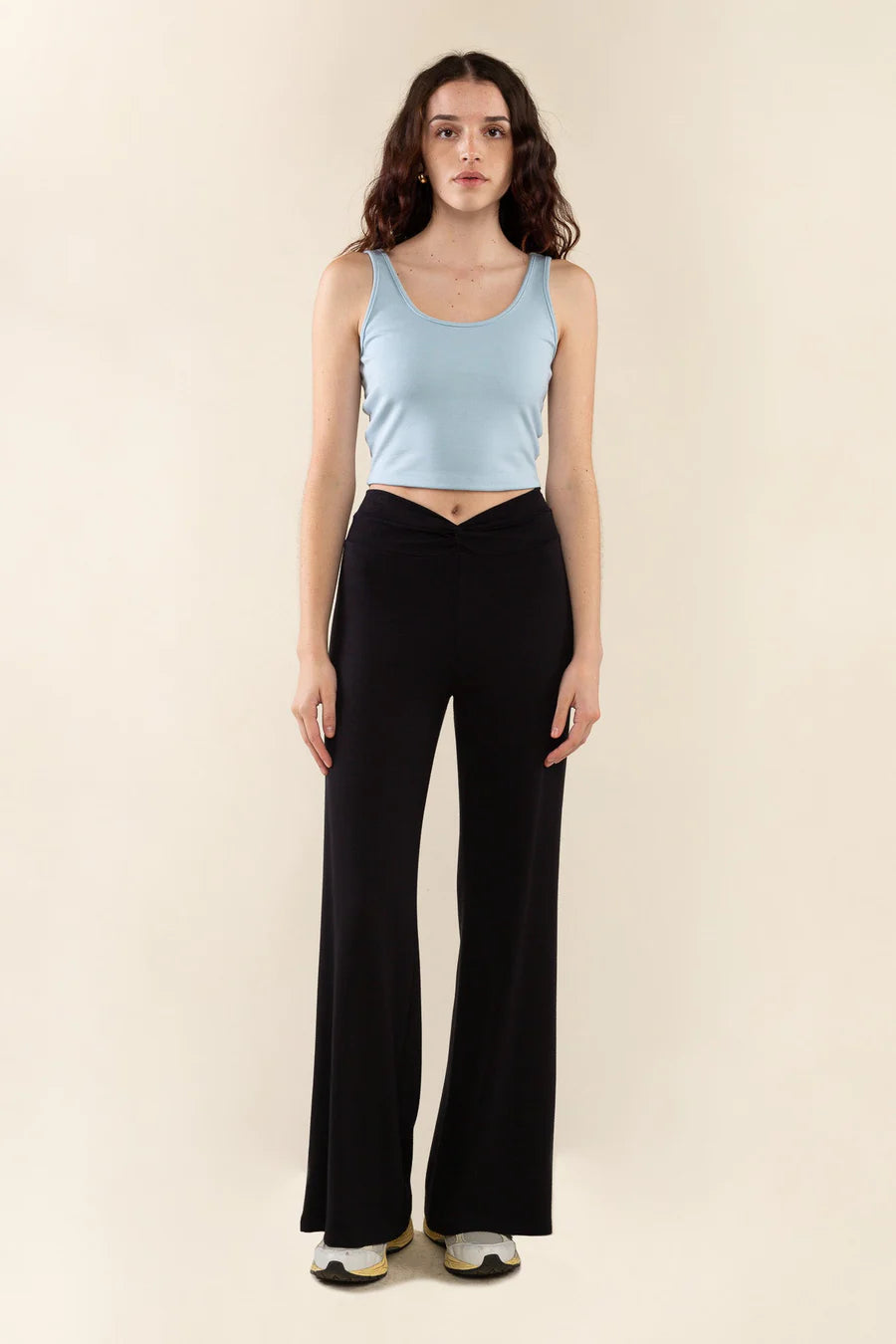 Cropped Basic Tank in Sky Blue top No Less Than 