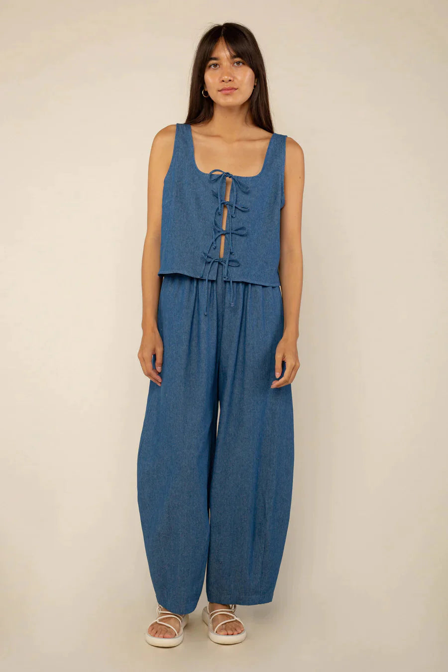 Esme Denim Lantern Pant Medium Wash pant No Less Than 