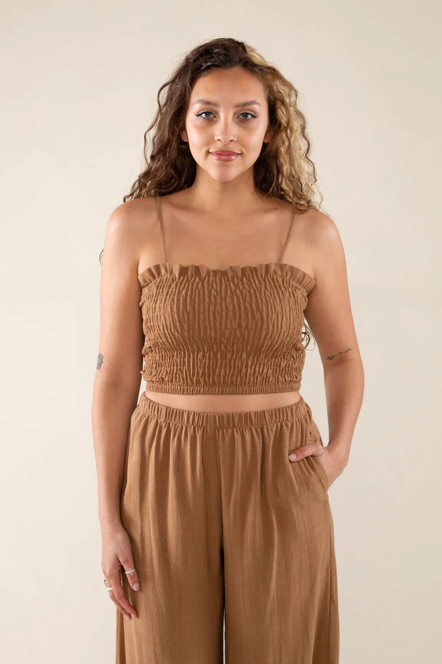 Darcy Top in Desert Tan top No Less Than 