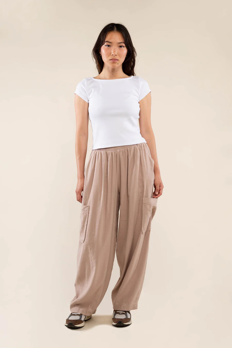 Range Tencel Lantern Pant in Mushroom dress No Less Than 