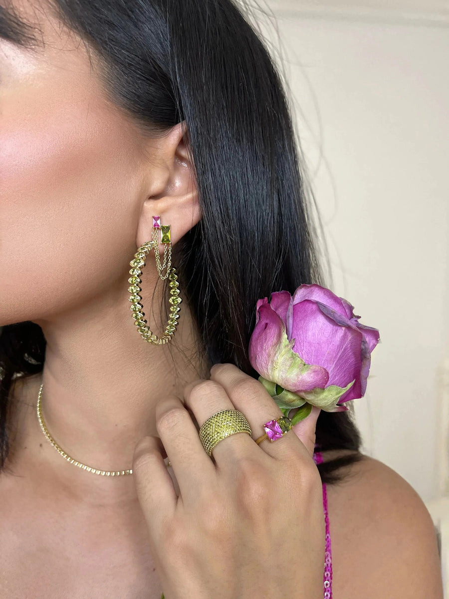 Hot Pink & Peridot Perfect Pair Ring jewelry Native Gem Collection 