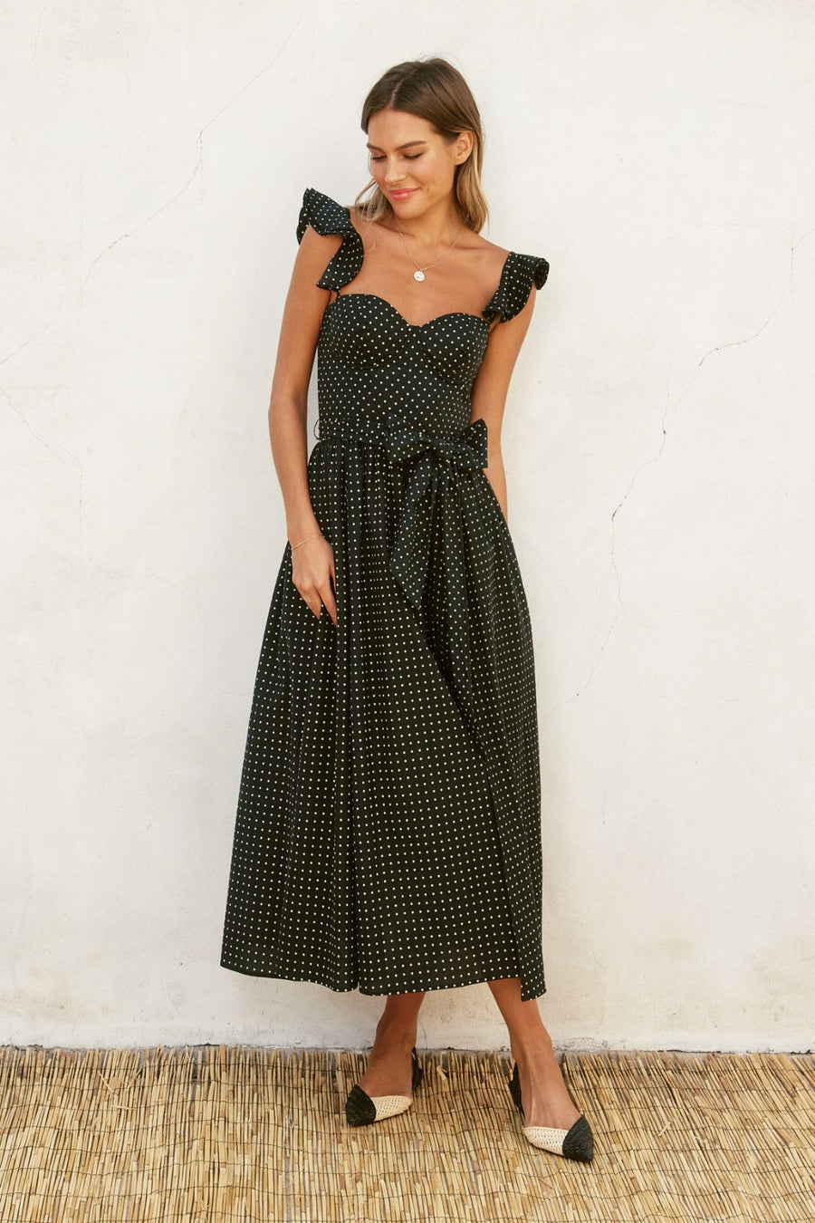Parisian Polka Dot Maxi Dress