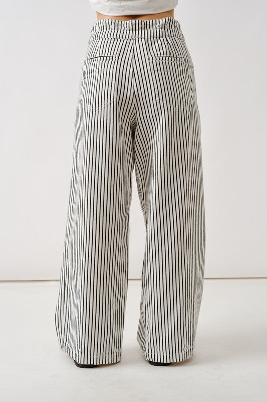 Striped Rope Waist Denim