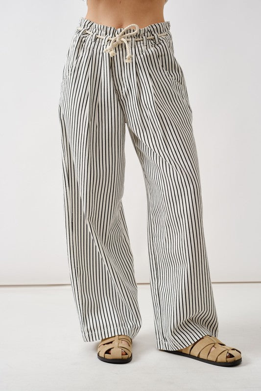 Striped Rope Waist Denim
