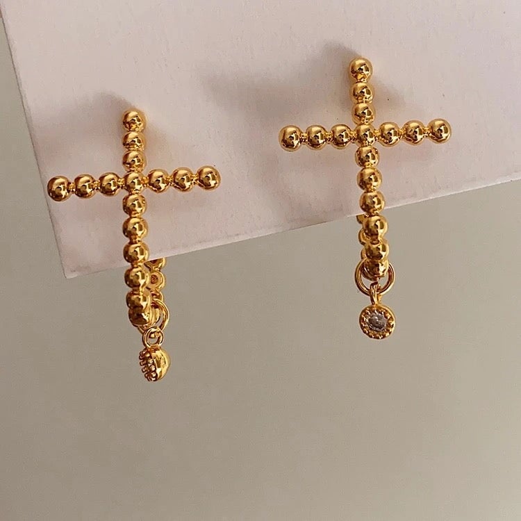 Ball Cross Earrings earrings Hereafter 