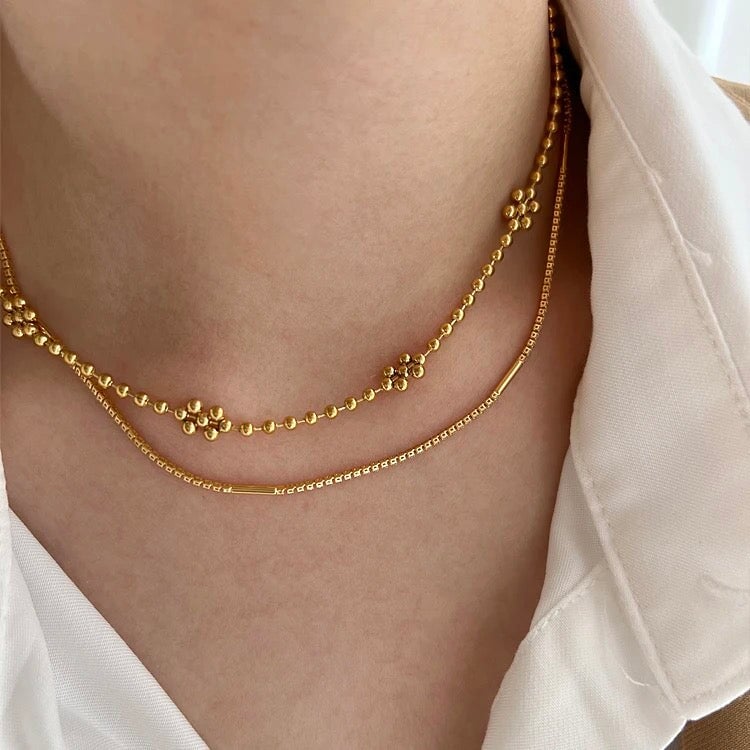 Ball Flower Layering necklace Hereafter 