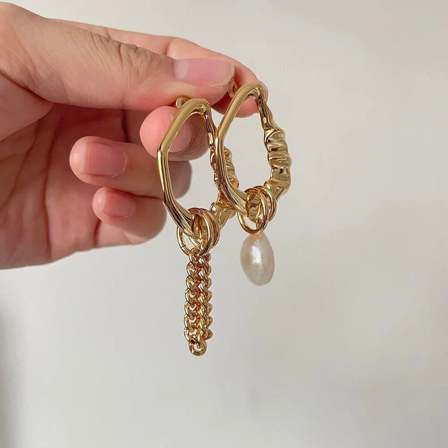 Unchained Pearl Earrings earrings Hereafter 