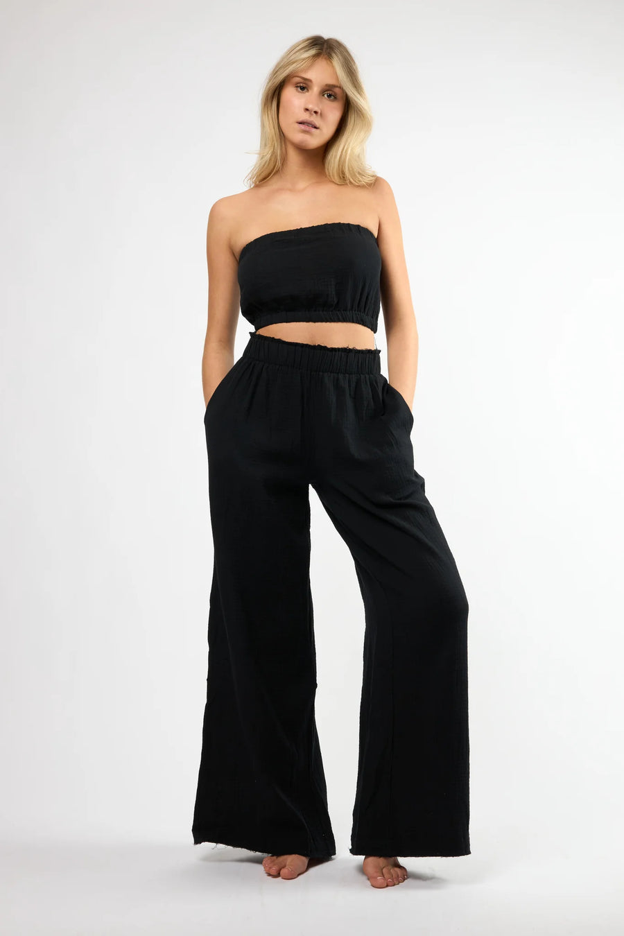 Black Crinkle Top