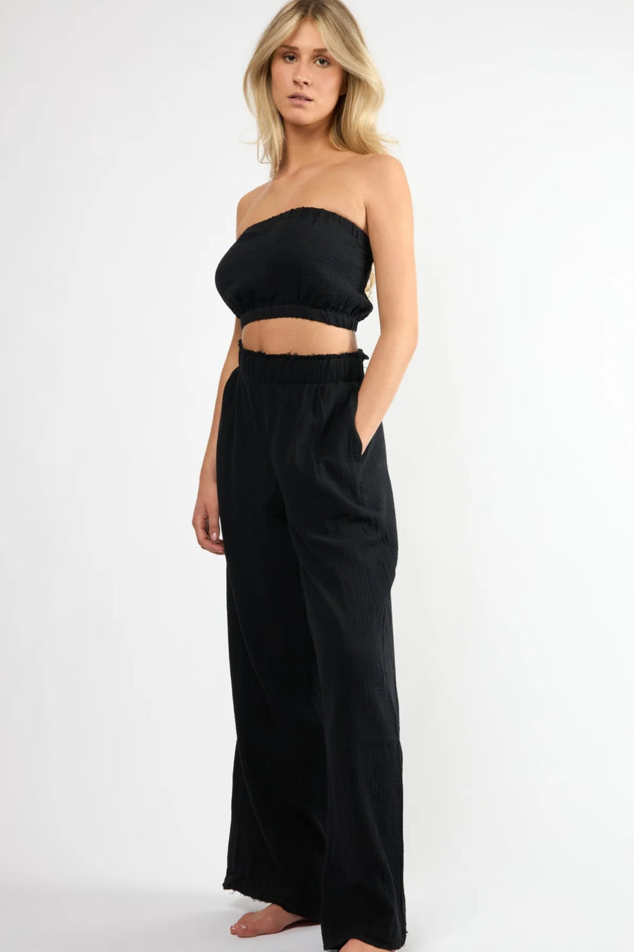 Black Crinkle Pant