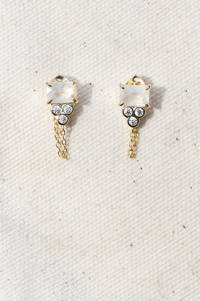 Rainbow Moonstone Shiva Huggies jewelry Native Gem Collection 