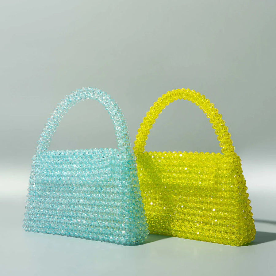 Sherry Beaded Top Handle Bag in Lime General Melie Blanco 