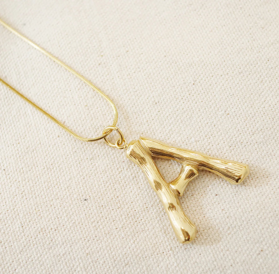 Bamboo Initial Necklace