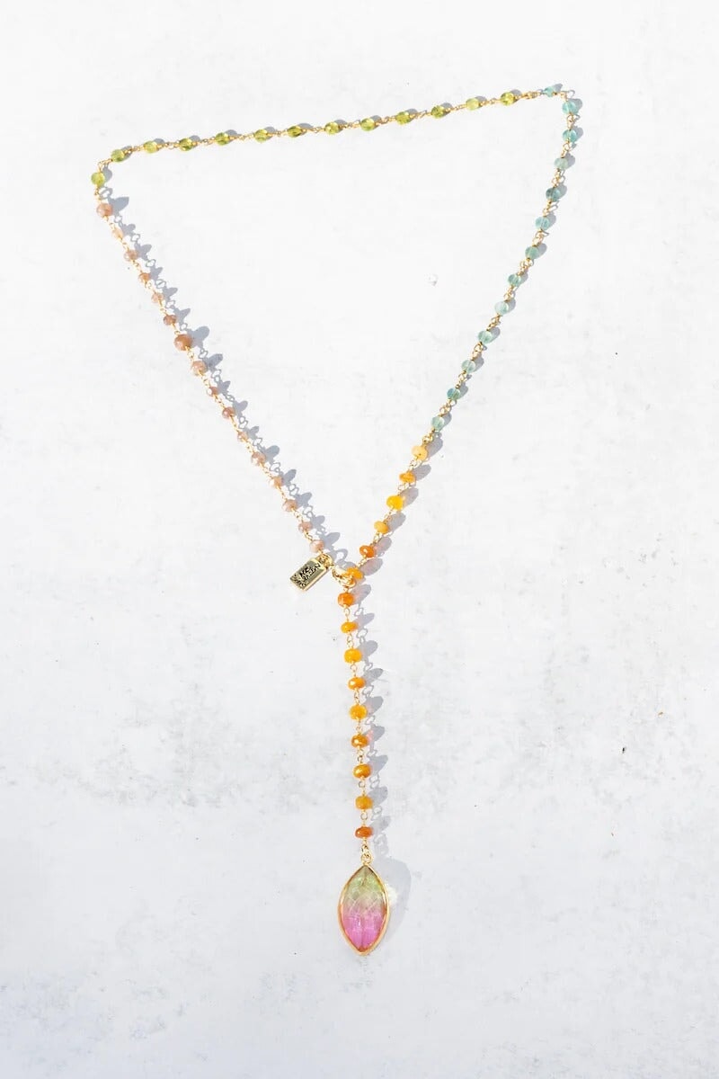 Watercolor Falls Necklace In Sorbet Native Gem Collection 