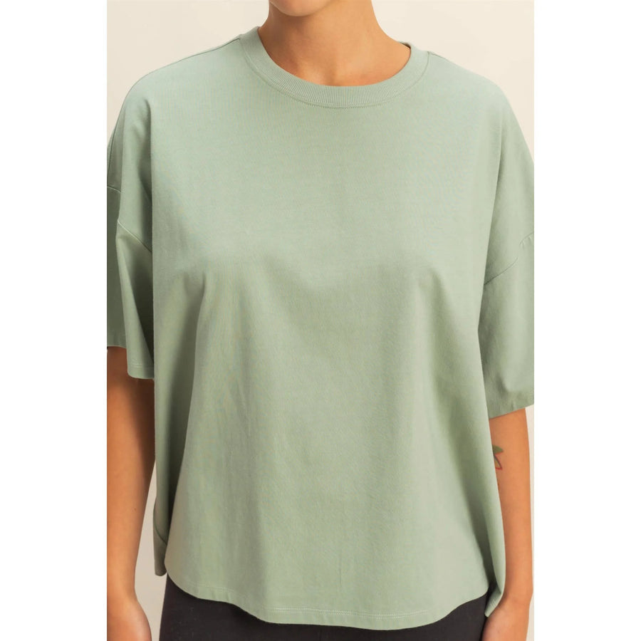 Celia Oversized Tee in Sage