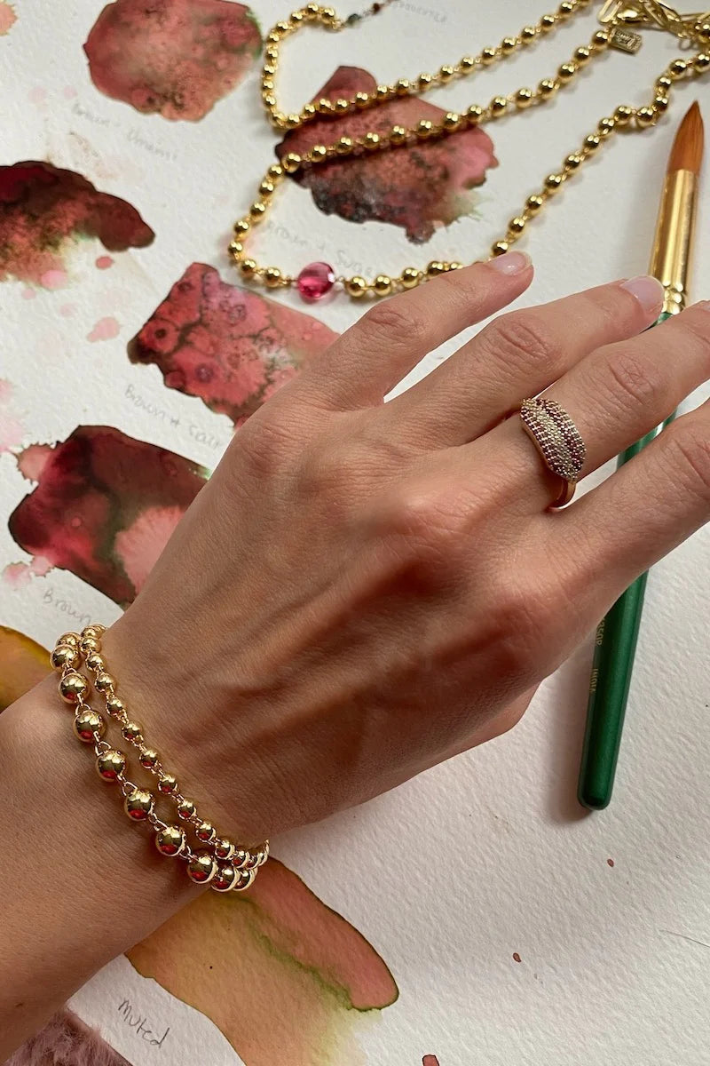 Small Bocce Bracelet in Gold General Native Gem 