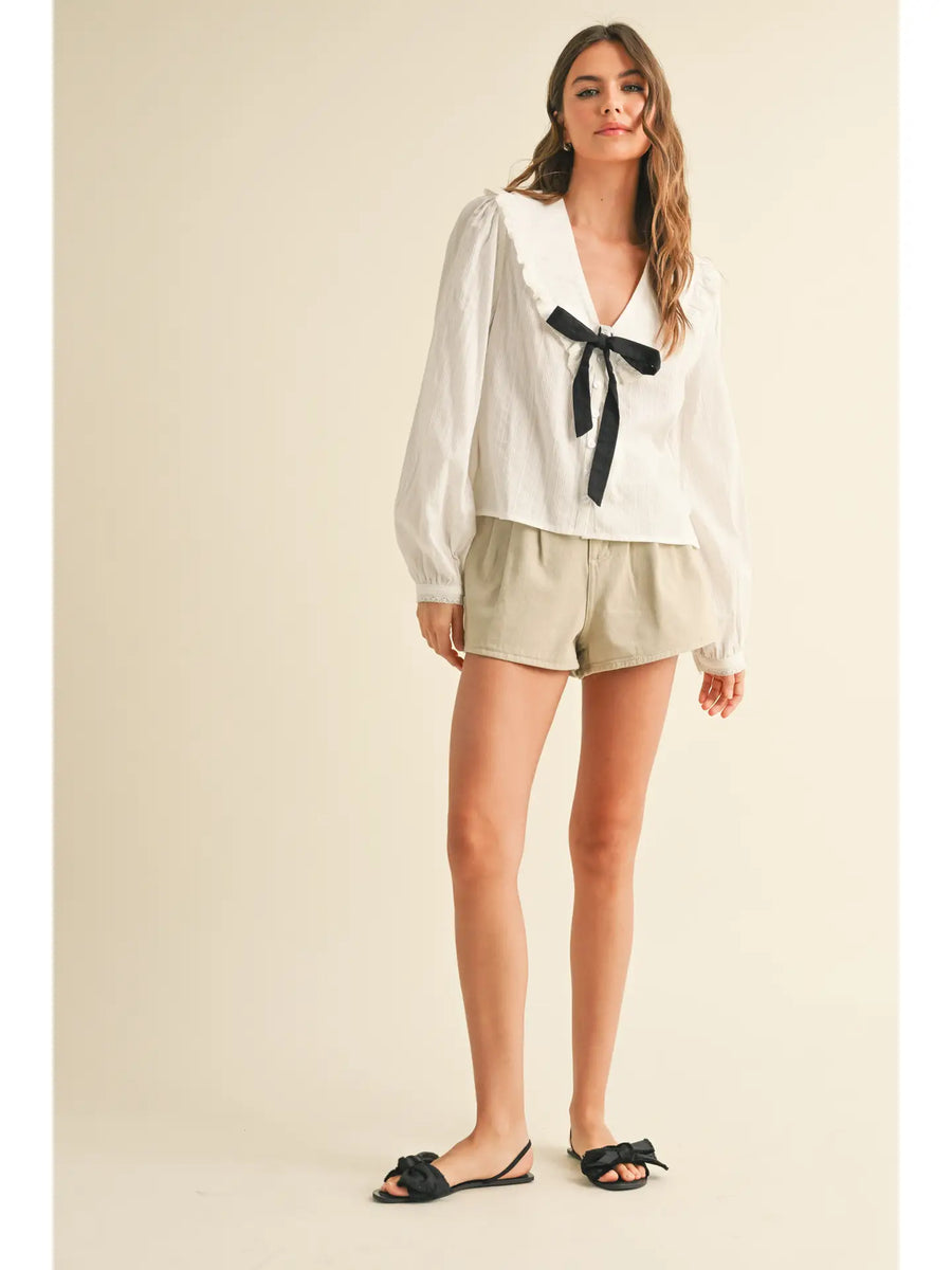 Heather Bow Blouse