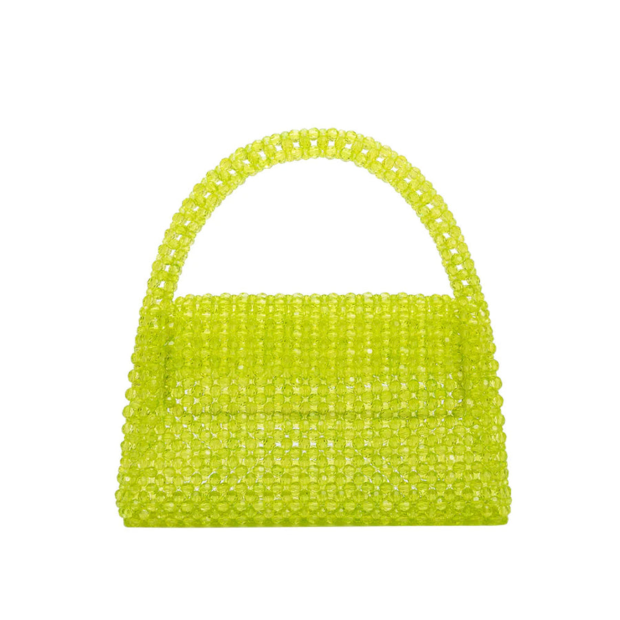 Sherry Beaded Top Handle Bag in Lime General Melie Blanco 