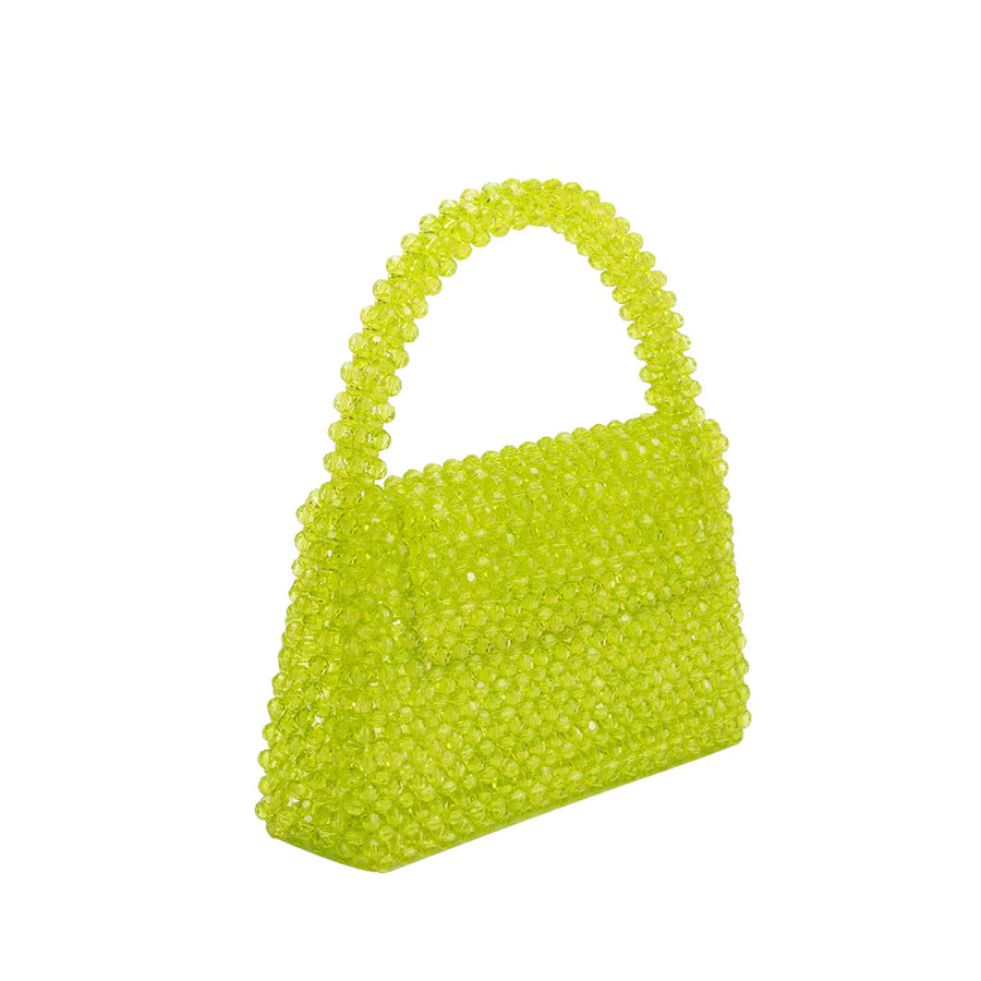 Sherry Beaded Top Handle Bag in Lime General Melie Blanco 