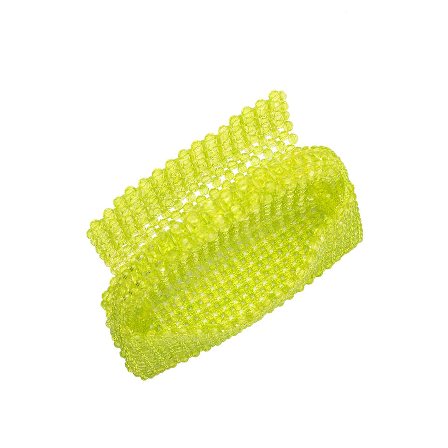 Sherry Beaded Top Handle Bag in Lime General Melie Blanco 