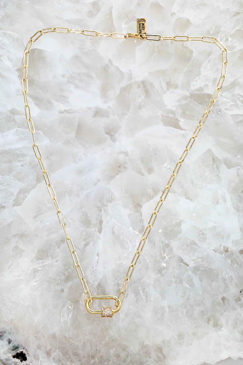 Gold Carabiner Necklace