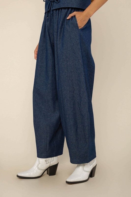 Denim Lantern Pant Dark Wash pant No Less Than 