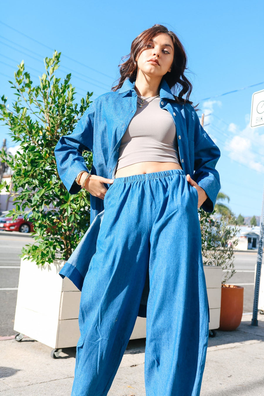 Esme Denim Lantern Pant Medium Wash pant No Less Than 