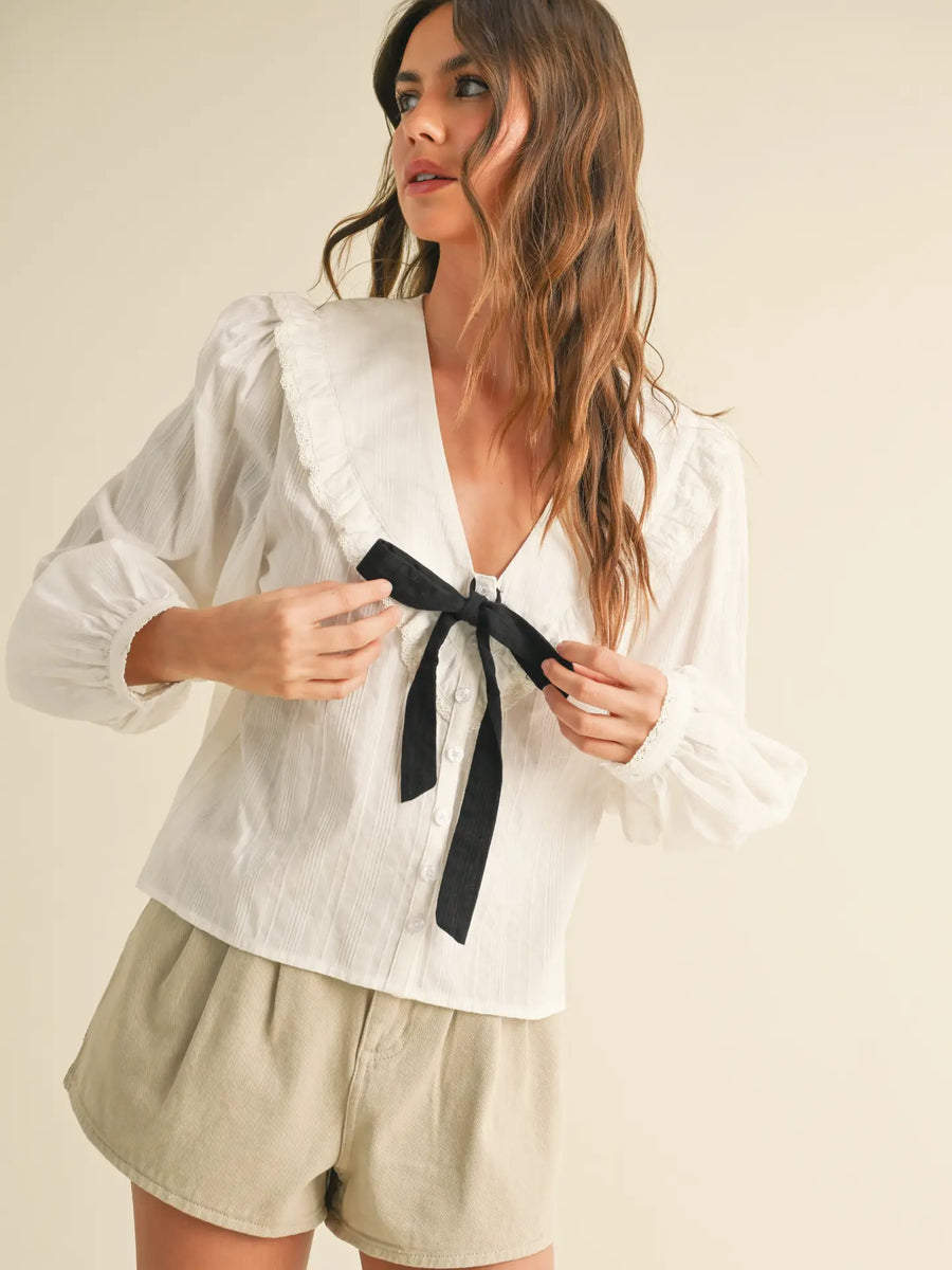 Heather Bow Blouse