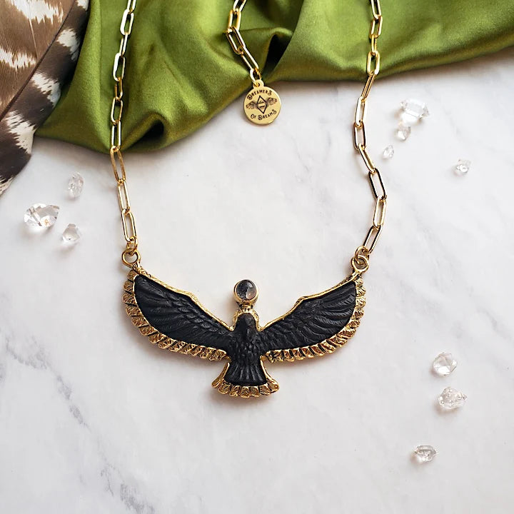 Soaring Spirit Bird Necklace in Ebony