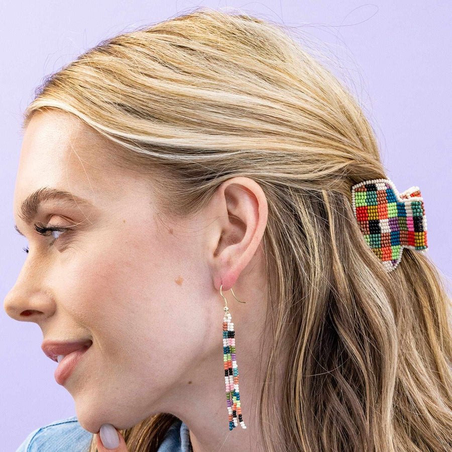 Multi Checkered Hair Claw