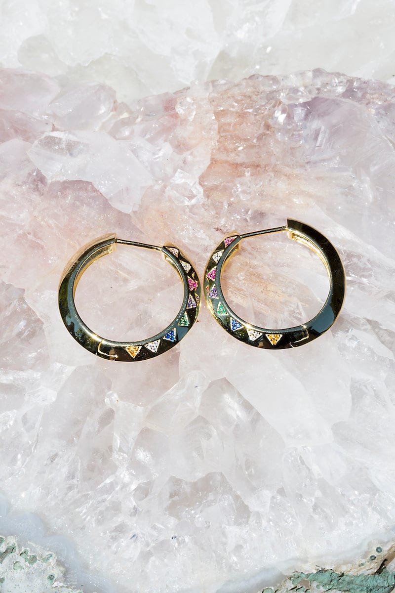 Rainbow Lightning Hoops General Native Gem Collection 