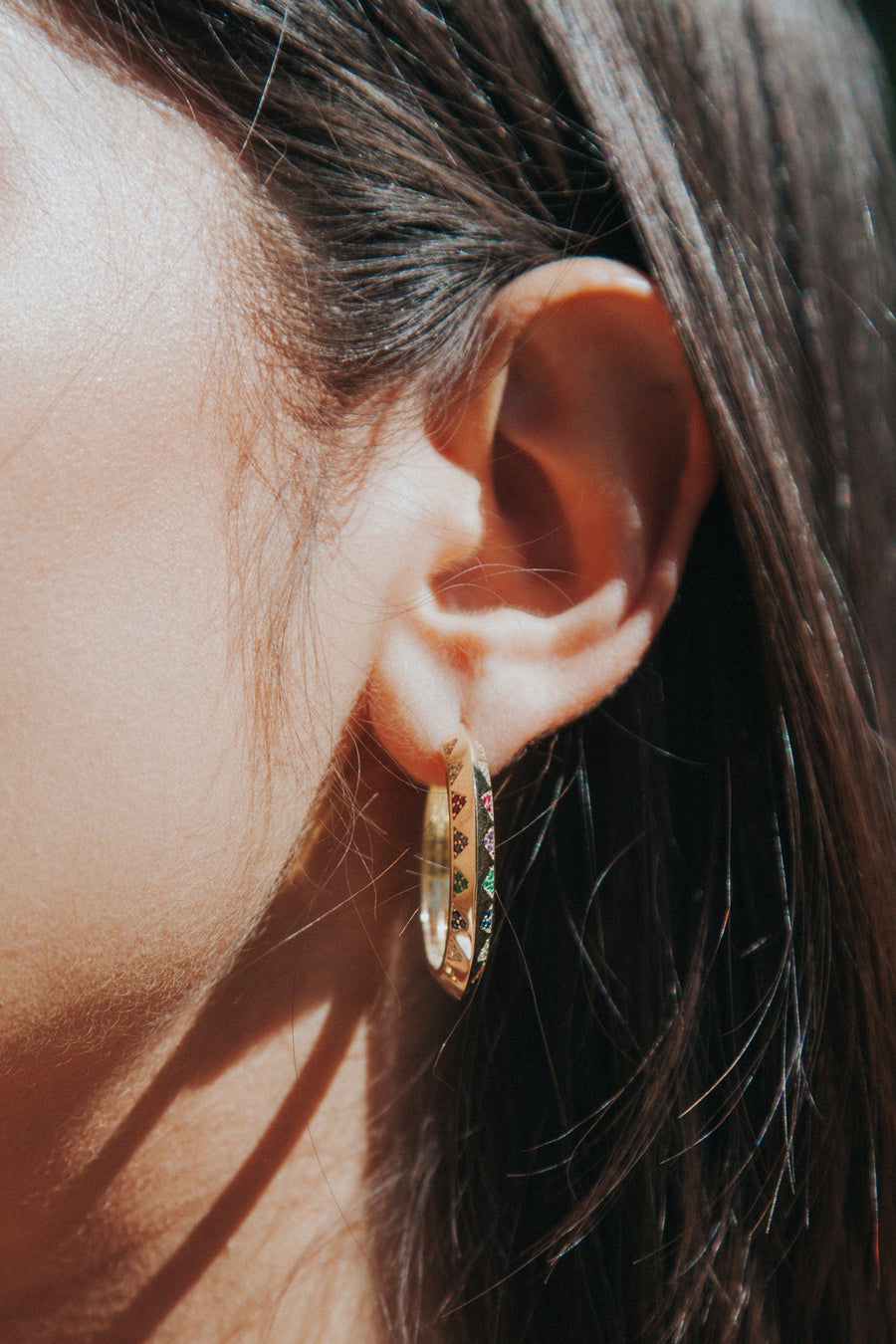 Rainbow Lightning Hoops General Native Gem Collection 