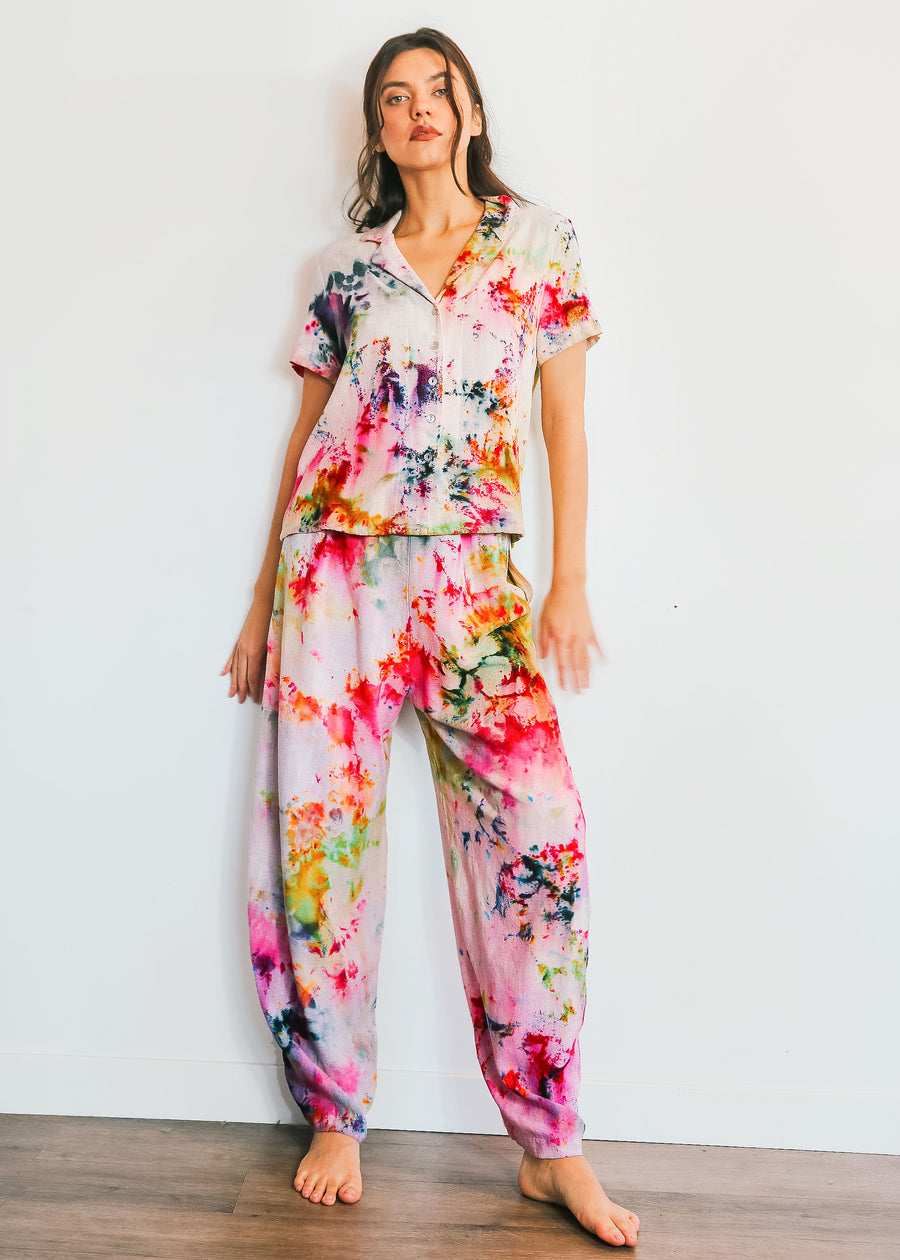 Hand Dyed Linen Lantern Pants