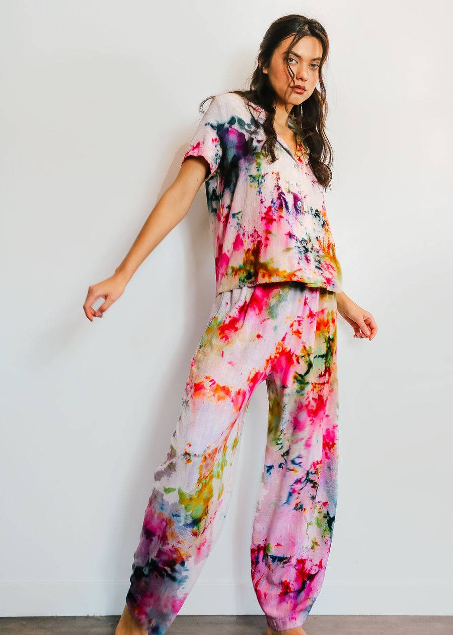 Hand Dyed Linen Lantern Pants