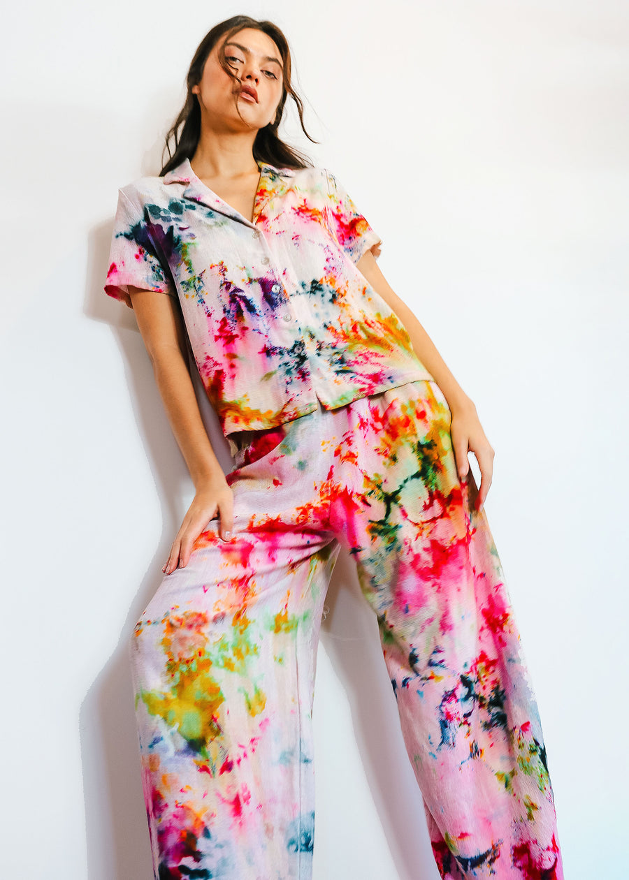 Hand Dyed Linen Lantern Pants