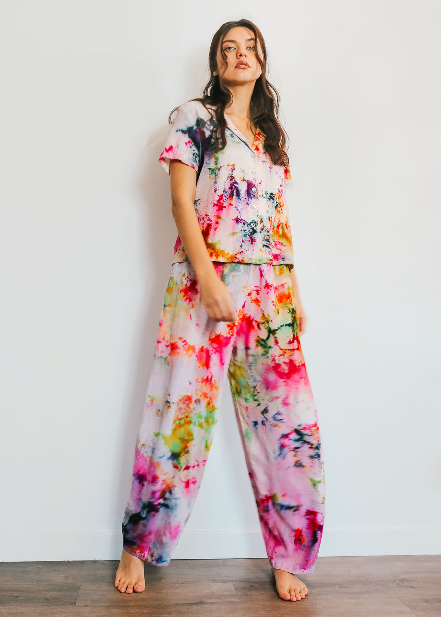 Hand Dyed Linen Lantern Pants