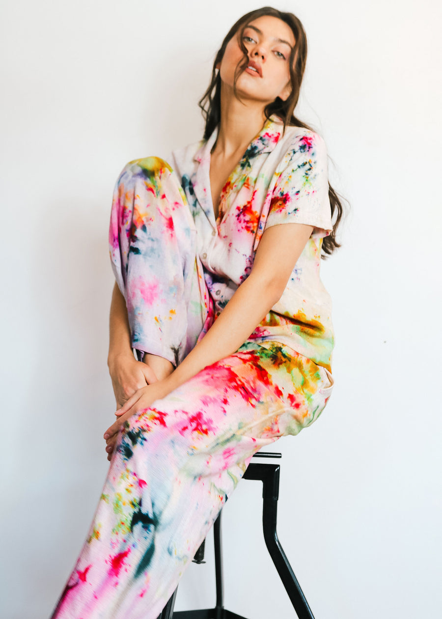 Hand Dyed Linen Lantern Pants