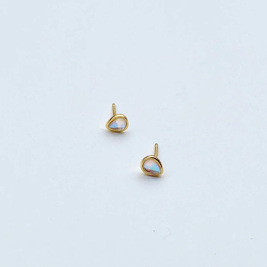 Opal Teardrop Studs earrings Ear Kit 