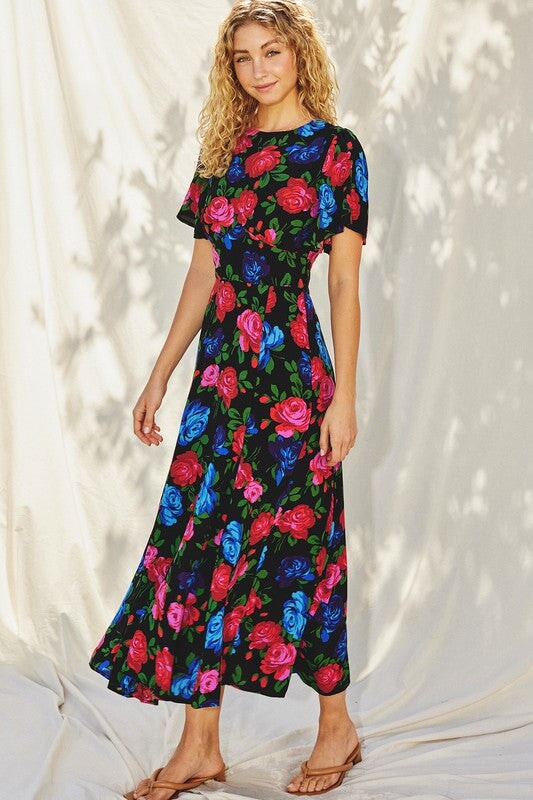 Blooming Roses Midi Dress Dress Forum 