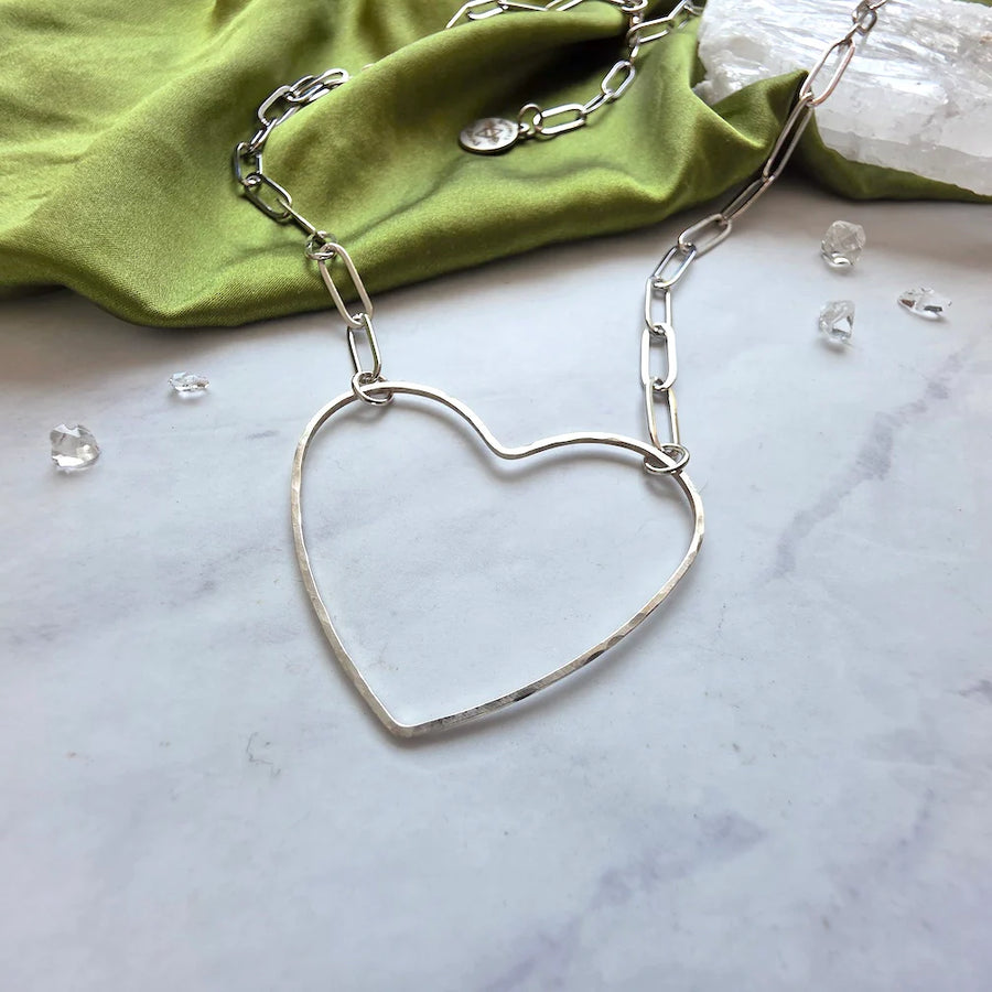 Big Heart Necklace in Silver
