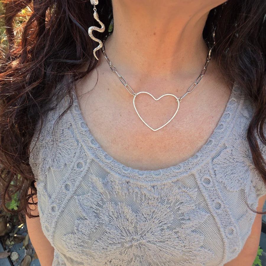 Big Heart Necklace in Silver