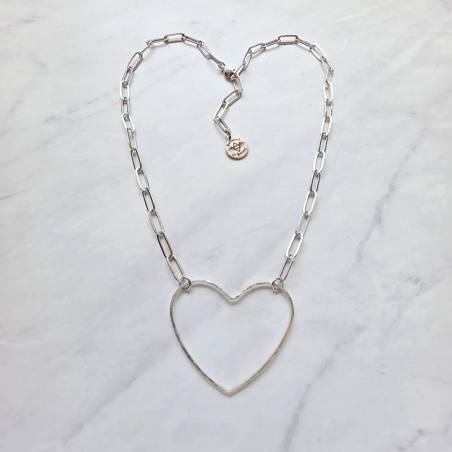 Big Heart Necklace in Silver