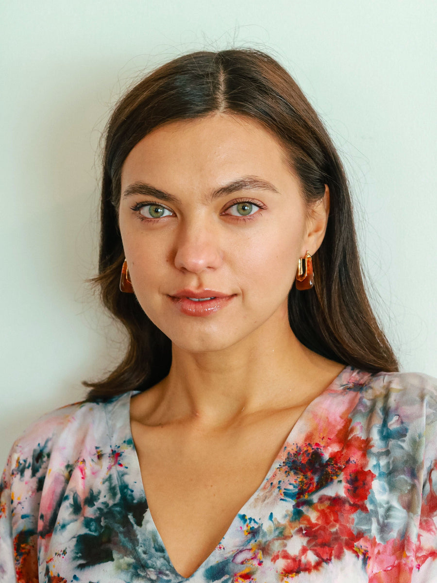 Giselle Earrings in Amber jewelry Hereafter 