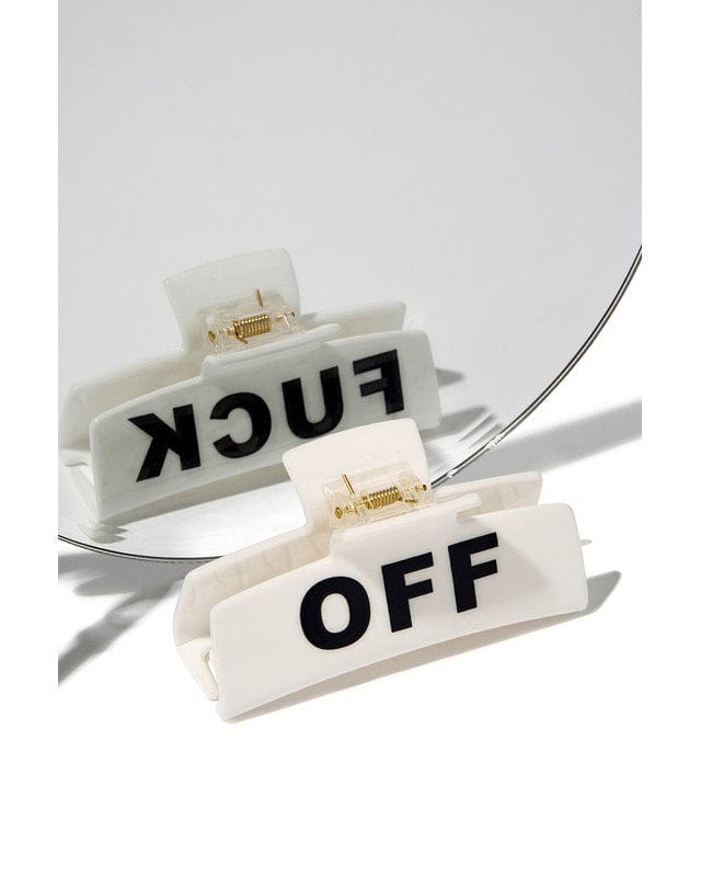 F*ck Off Hair Claw Girly White 